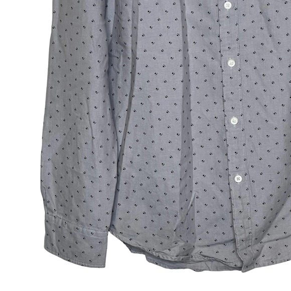 American Eagle Seriously Soft Classic Fit Floral Shirt Long‎ Sleeve Men Large - Picture 5 of 8